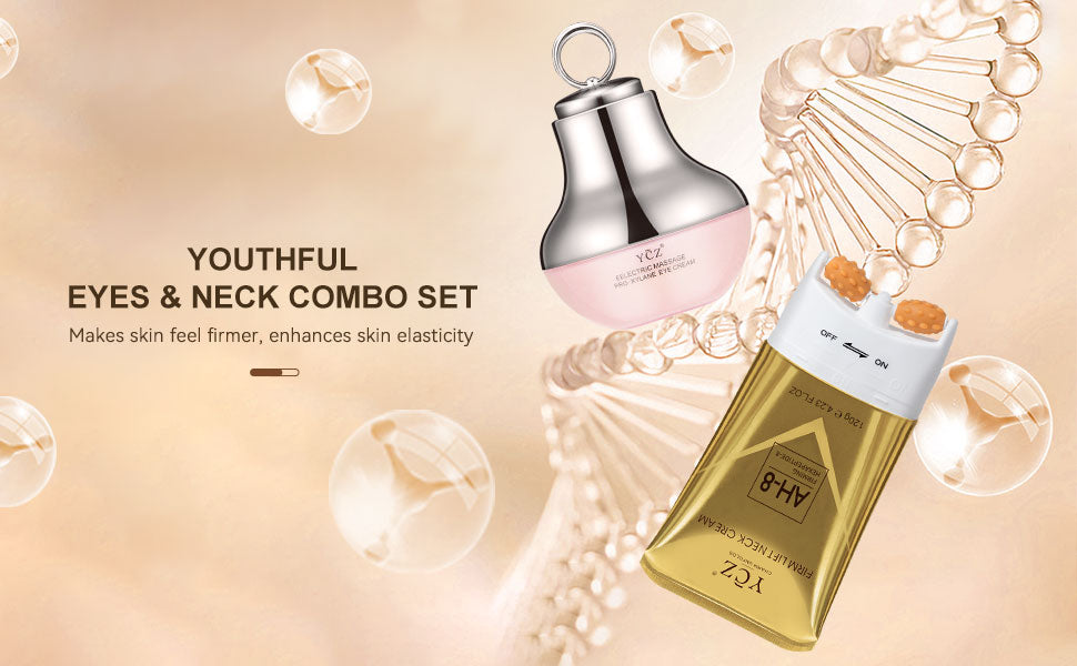 Ycz Neck-Eye Care Tightening & Revitalizing Set -Smooth of Fine Lines, Eye & Neck Treatment, Skin Moisturizer, Deep Moisturizing Skincare